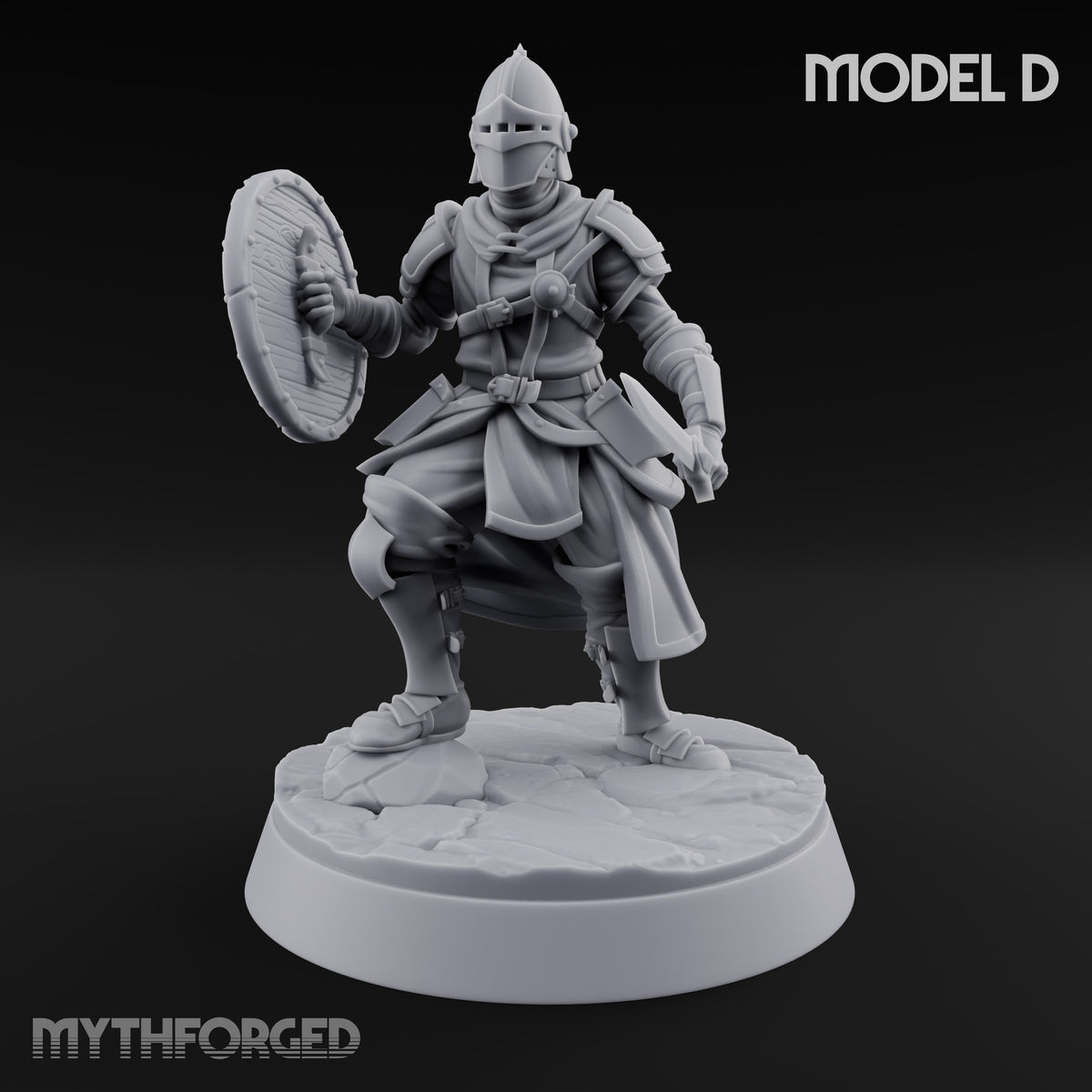 Mismatched Armoury, Matching Resolve Human Knights — D · Glaive + Bow + Sword & Warhammer + Sword & Round Shield