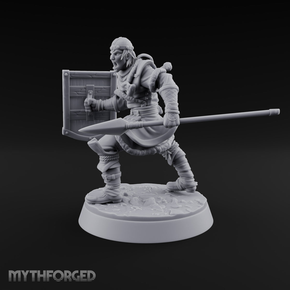 Muster Roll Misfits Human Soldier C — Spear & Tower Shield