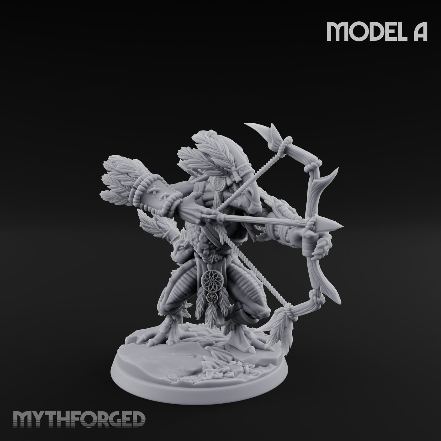 Arrow Nocking Lizardfolk Archer A Miniature for Dungeons and Dragons, Pathfinder or other TTRPGs