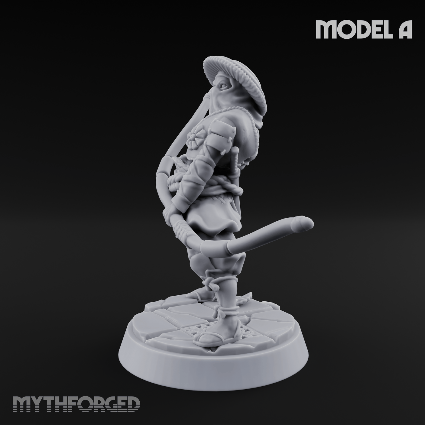 Bow Flexing Ashigaru Archers A Miniature for Dungeons and Dragons, Pathfinder or other TTRPGs