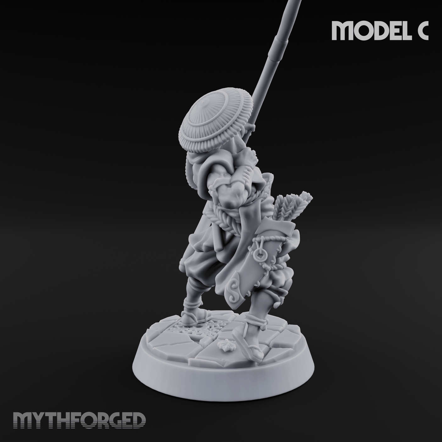 Bow Flexing Ashigaru Archers C Miniature for Dungeons and Dragons, Pathfinder or other TTRPGs