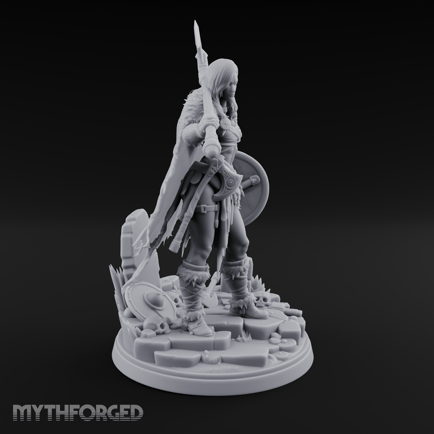 Axe Shouldered Ready Human Barbarian Miniature for Dungeons and Dragons, Pathfinder or other TTRPGs