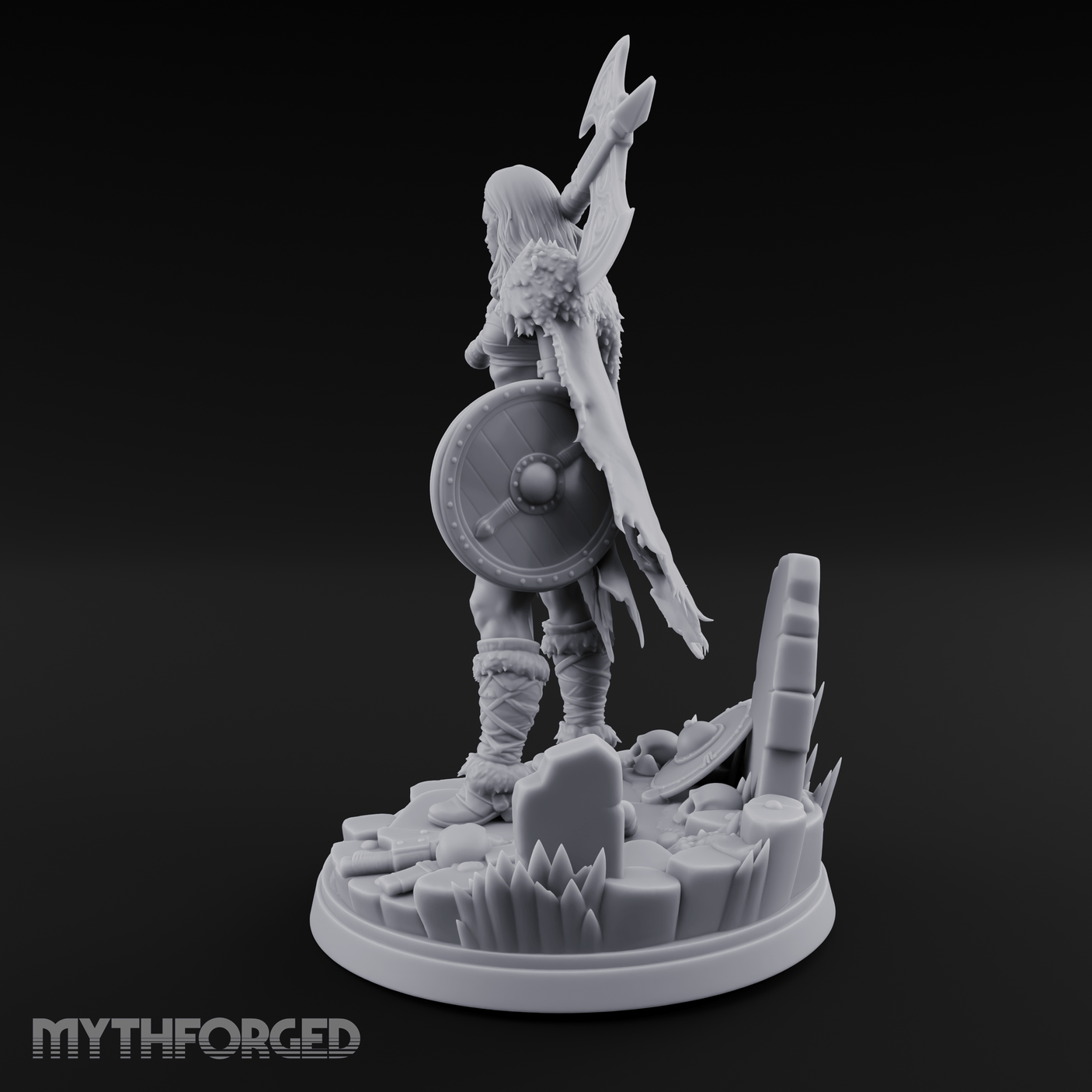 Axe Shouldered Ready Human Barbarian Miniature for Dungeons and Dragons, Pathfinder or other TTRPGs