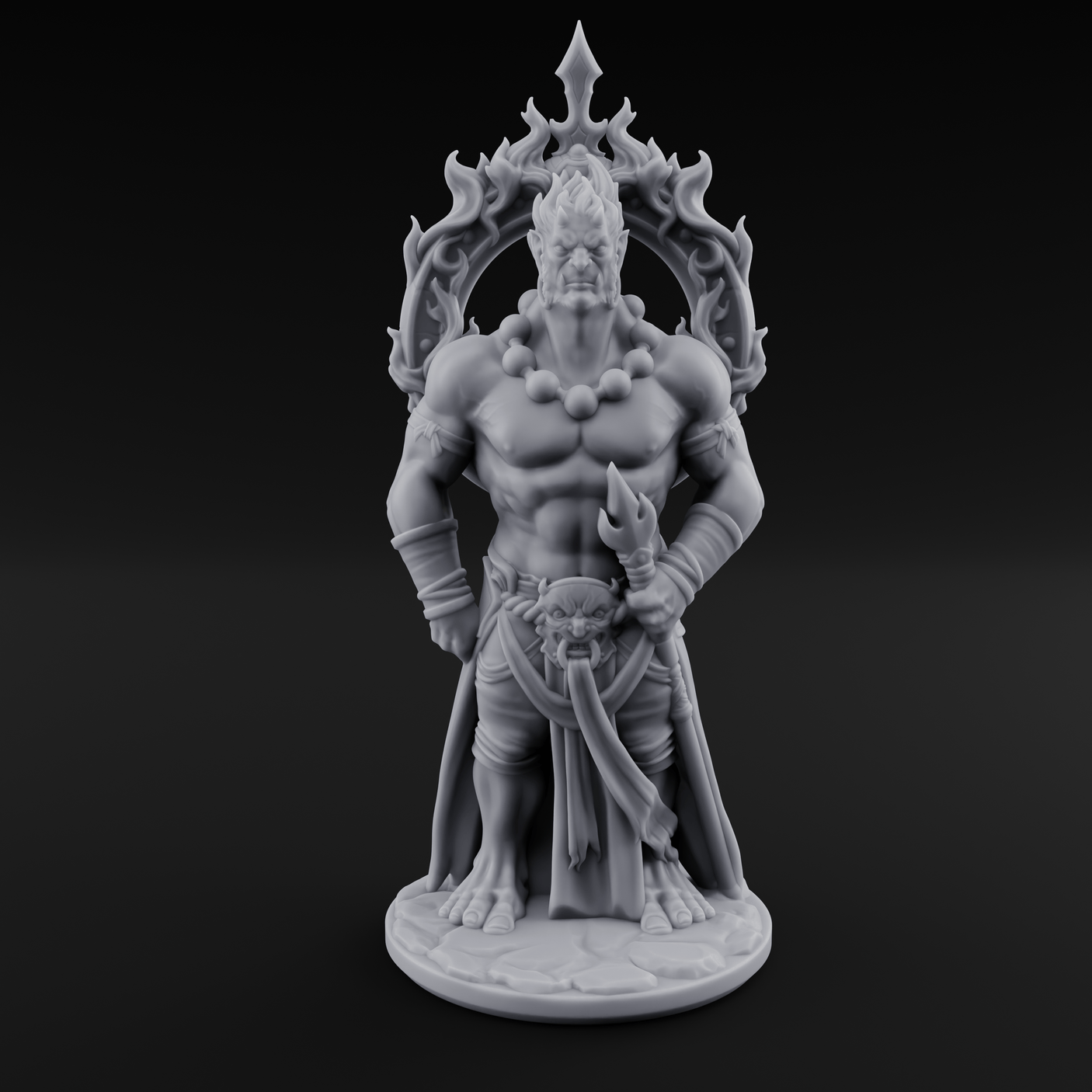 Halo Bearing Demon Asura Miniature for Dungeons and Dragons, Pathfinder or other TTRPGs