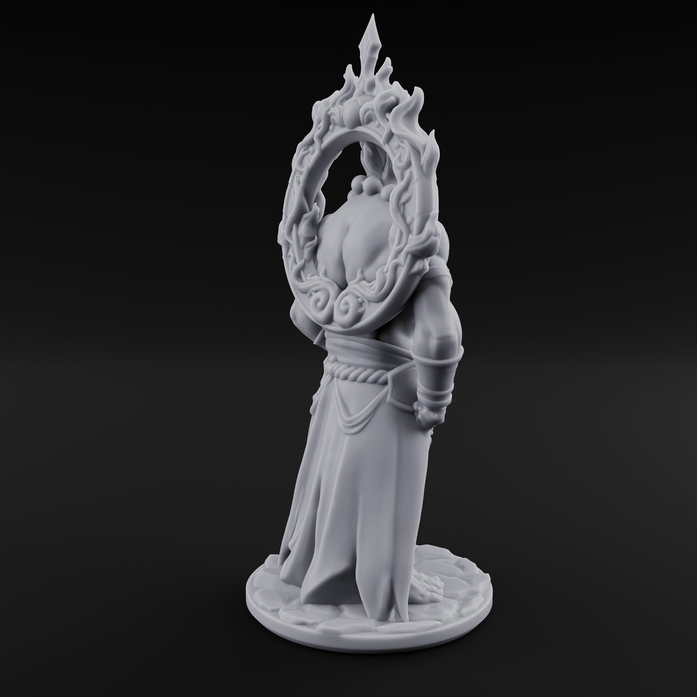Halo Bearing Demon Asura Miniature for Dungeons and Dragons, Pathfinder or other TTRPGs