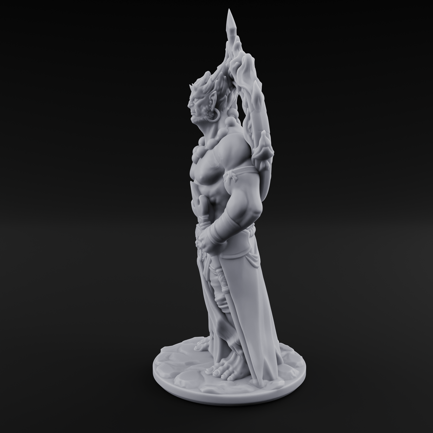 Halo Bearing Demon Asura Miniature for Dungeons and Dragons, Pathfinder or other TTRPGs