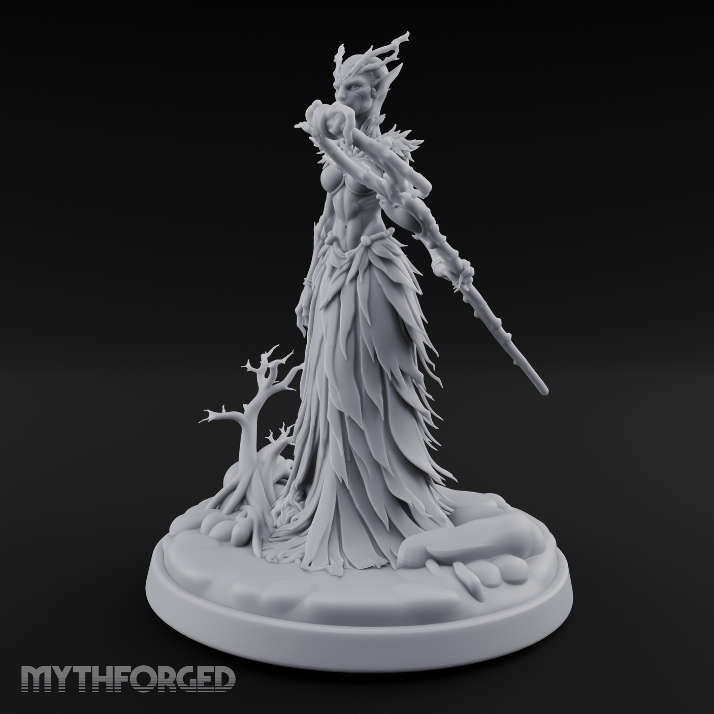 Grasping Nature'S Sceptre Dryad Sorceress Miniature for Dungeons and Dragons, Pathfinder or other TTRPGs