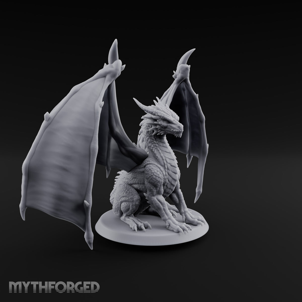 Storm Gathers Beneath Open Wings Adult Dragon
