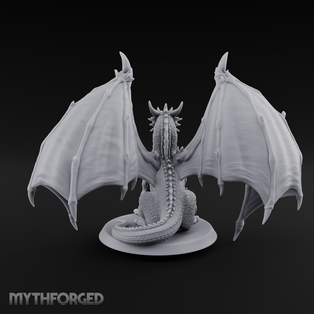 Storm Gathers Beneath Open Wings Adult Dragon