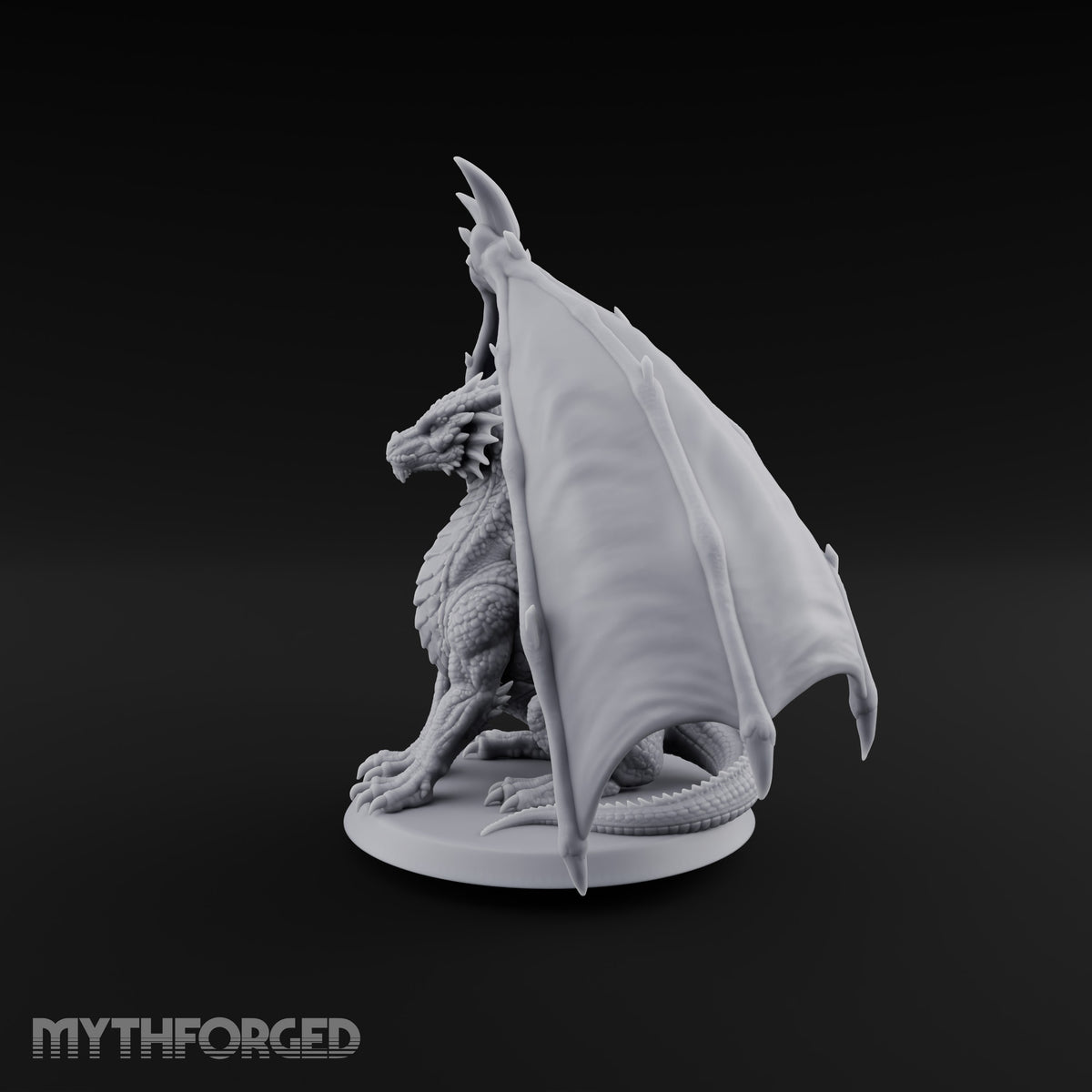 Storm Gathers Beneath Open Wings Adult Dragon