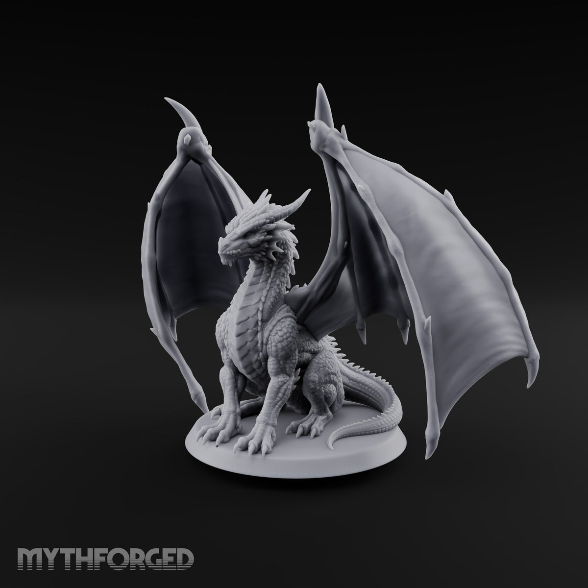 Storm Gathers Beneath Open Wings Adult Dragon