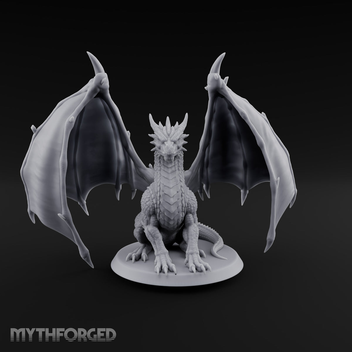 Storm Gathers Beneath Open Wings Adult Dragon