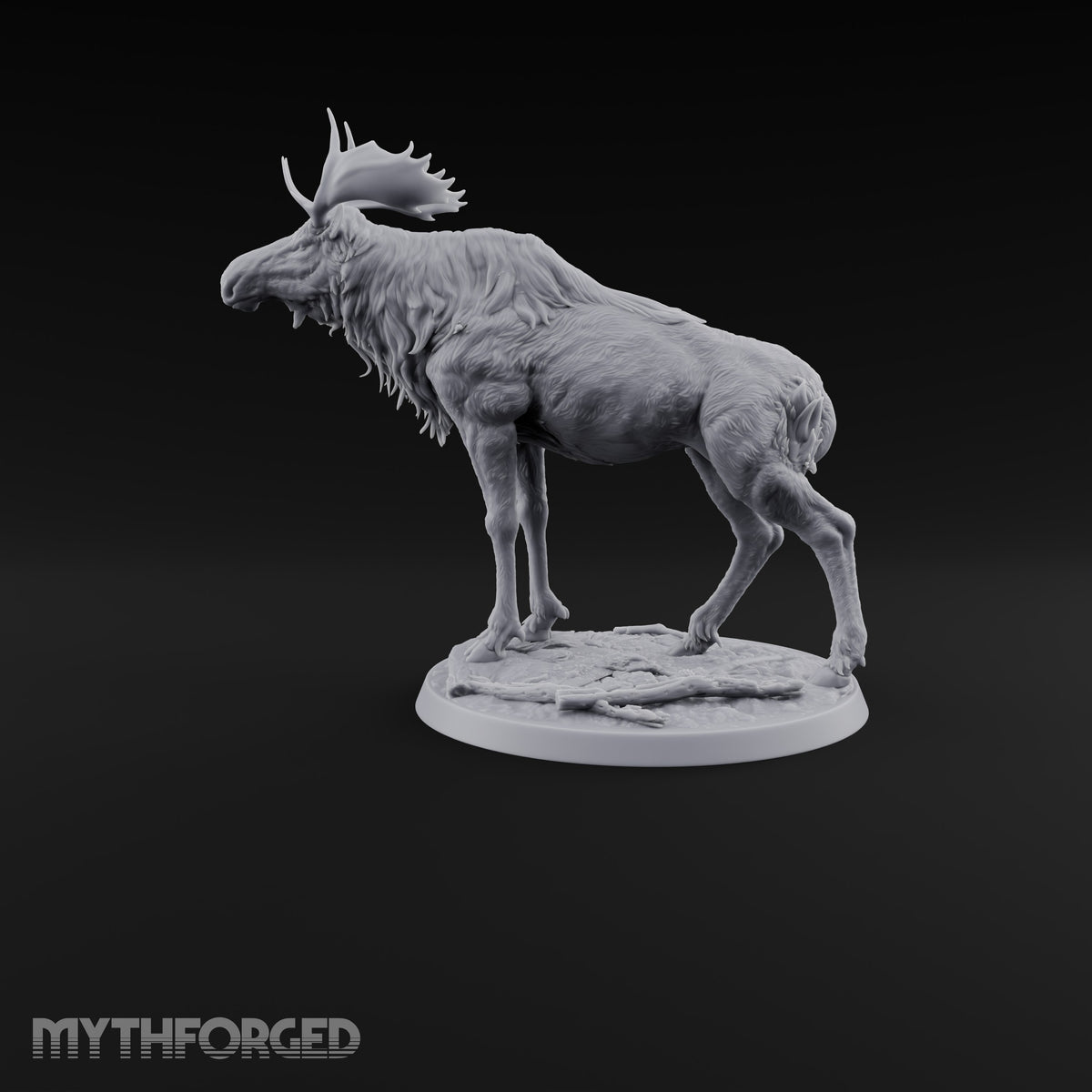 Antlers Up, Snow Underhoof Elk Beast A
