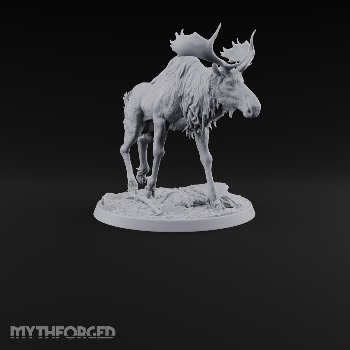 Antlers Up, Snow Underhoof Elk Beast D