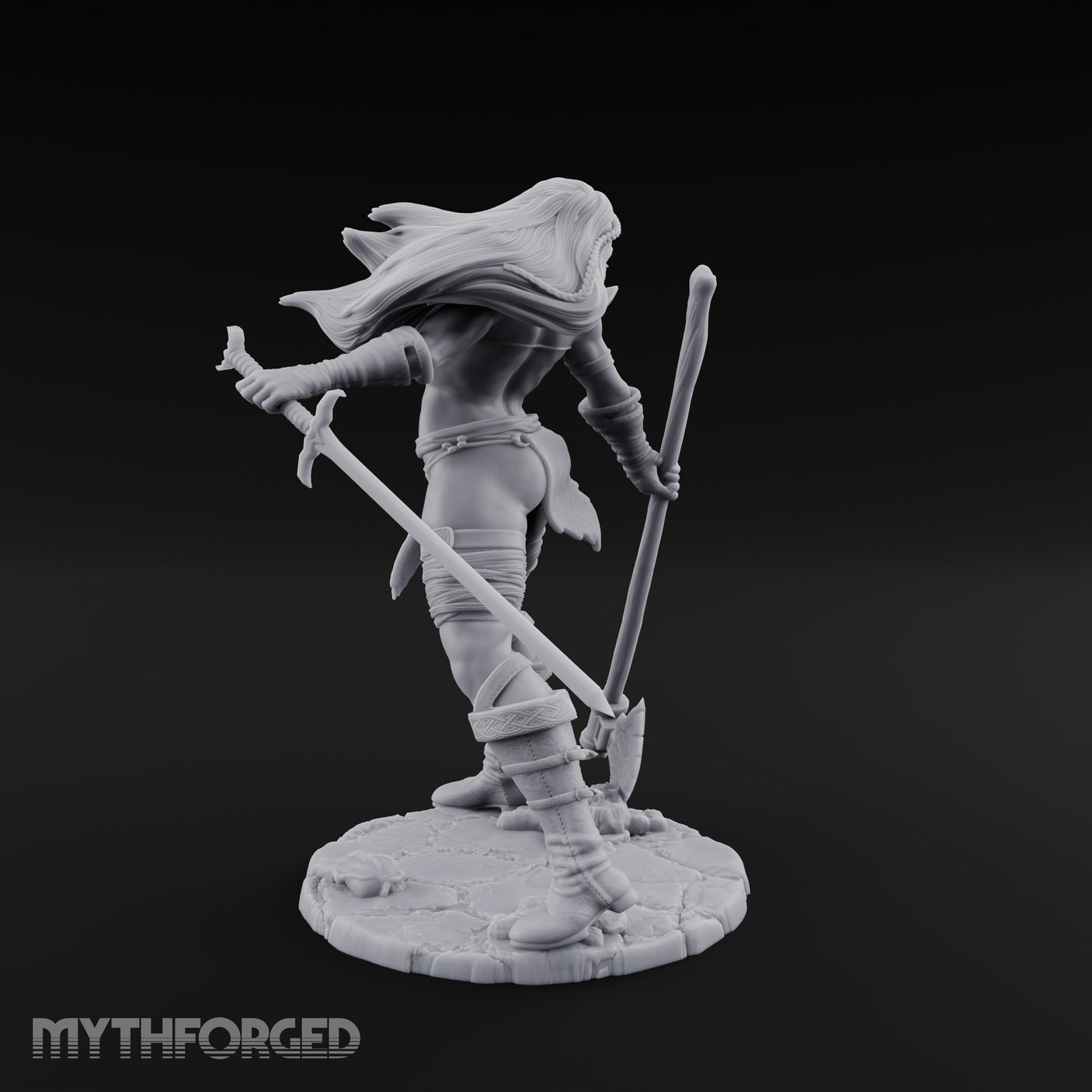 Axe And Dagger Human Warrior Miniature for Dungeons and Dragons, Pathfinder or other TTRPGs