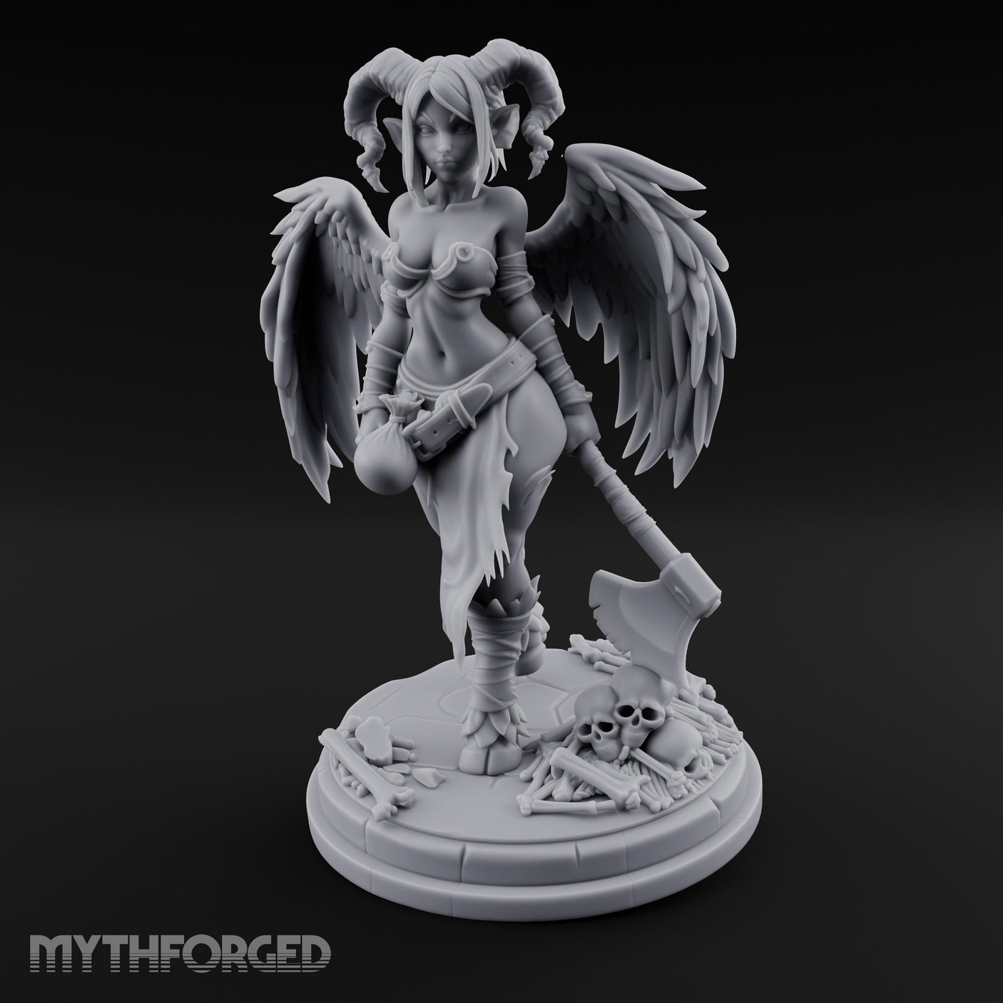 Axe Dragging Sack Clutching Demon Warrior — 75mm