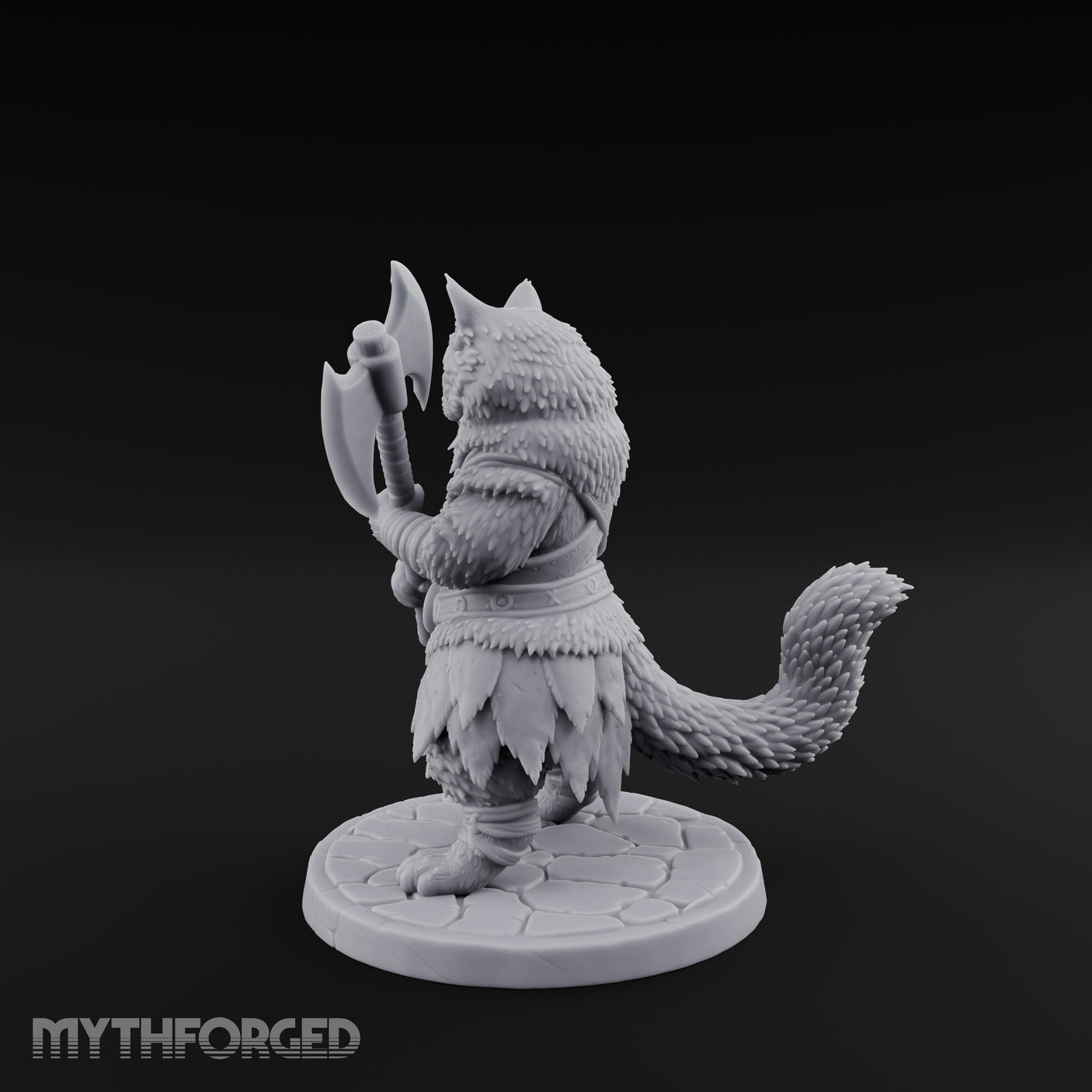 Axe Gripping Tabaxi Barbarian Miniature for Dungeons and Dragons, Pathfinder or other TTRPGs