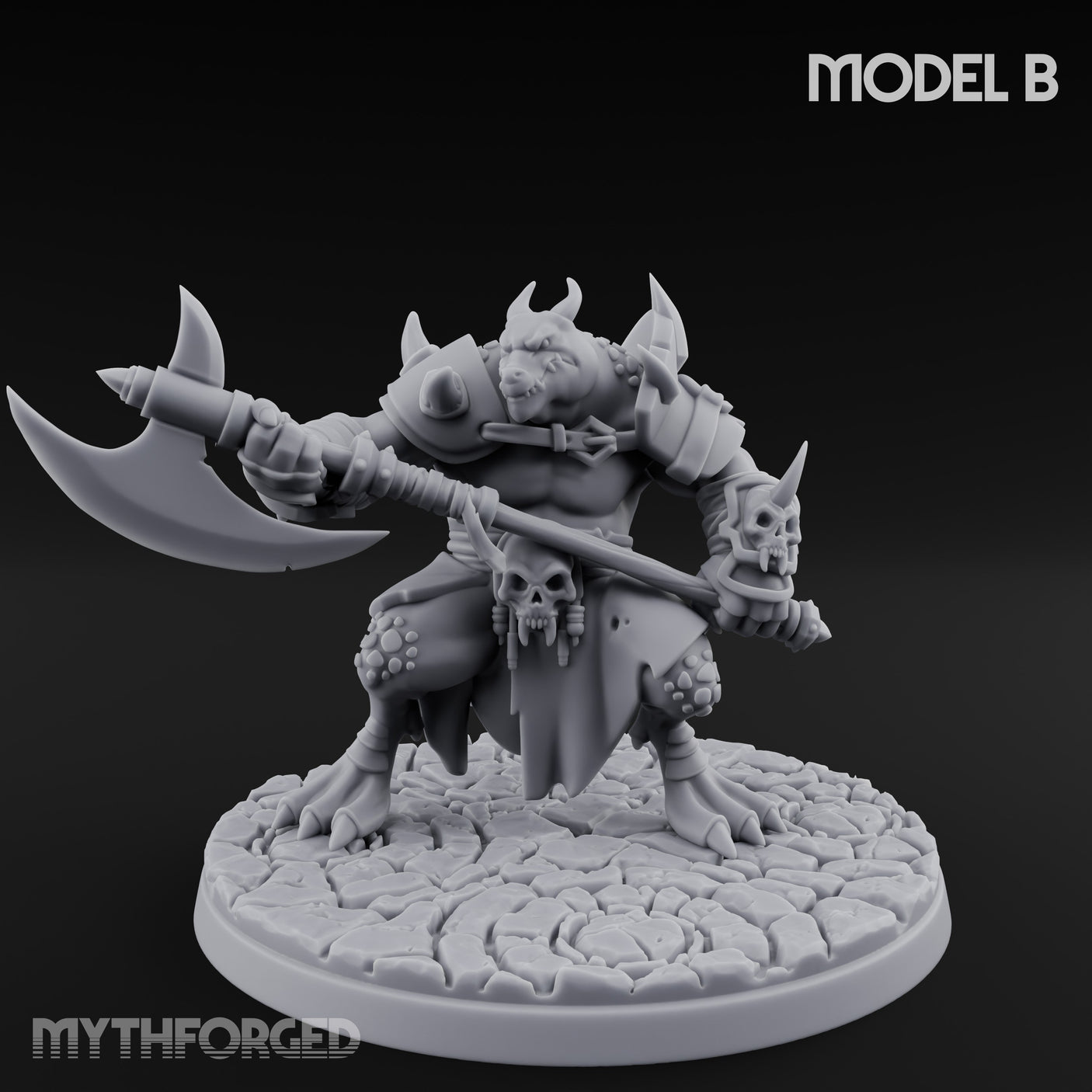 Axe Hauling Kobold Brute B Miniature for Dungeons and Dragons, Pathfinder or other TTRPGs
