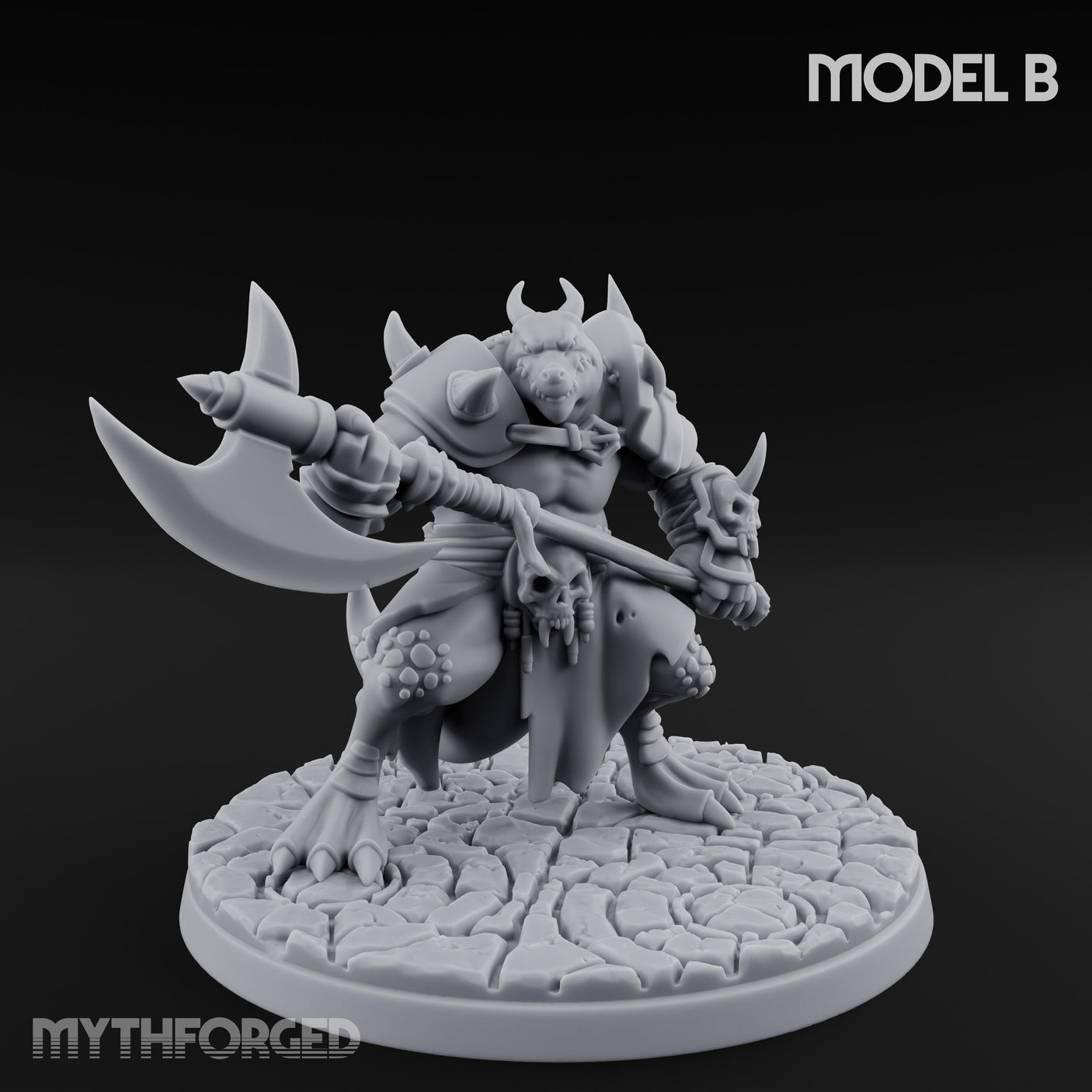 Axe Hauling Kobold Brute B Miniature for Dungeons and Dragons, Pathfinder or other TTRPGs