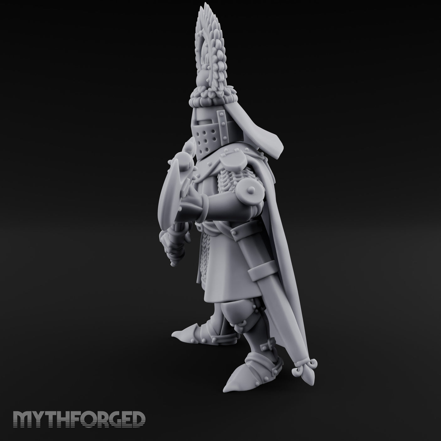 Axe Held Across Human Duke Miniature for Dungeons and Dragons, Pathfinder or other TTRPGs