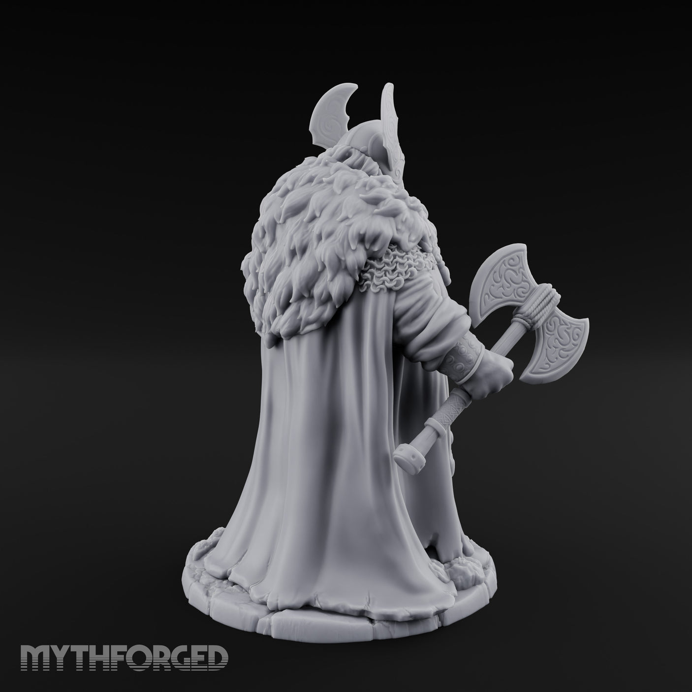 Axe Lowered Shield Bearing Dwarf Warlord Miniature for Dungeons and Dragons, Pathfinder or other TTRPGs