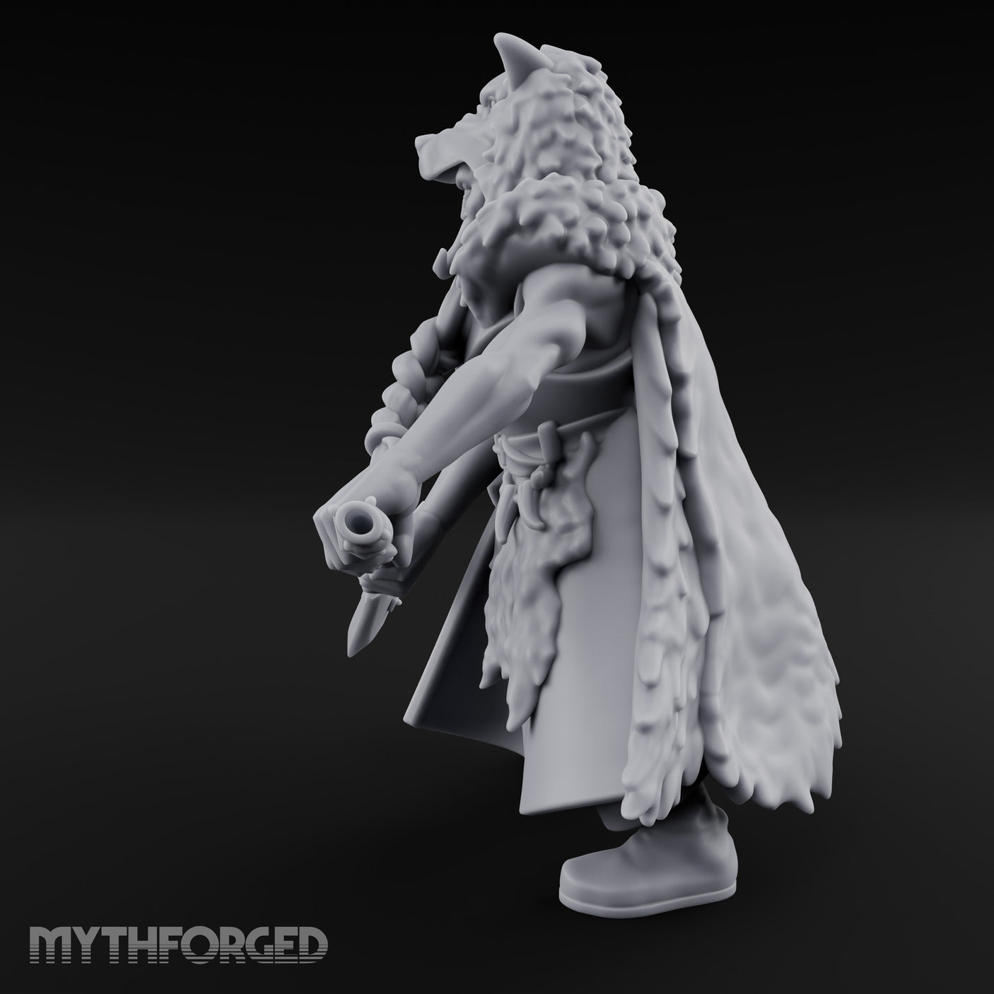 Axe Resting Braided Beard Druid Miniature for Dungeons and Dragons, Pathfinder or other TTRPGs