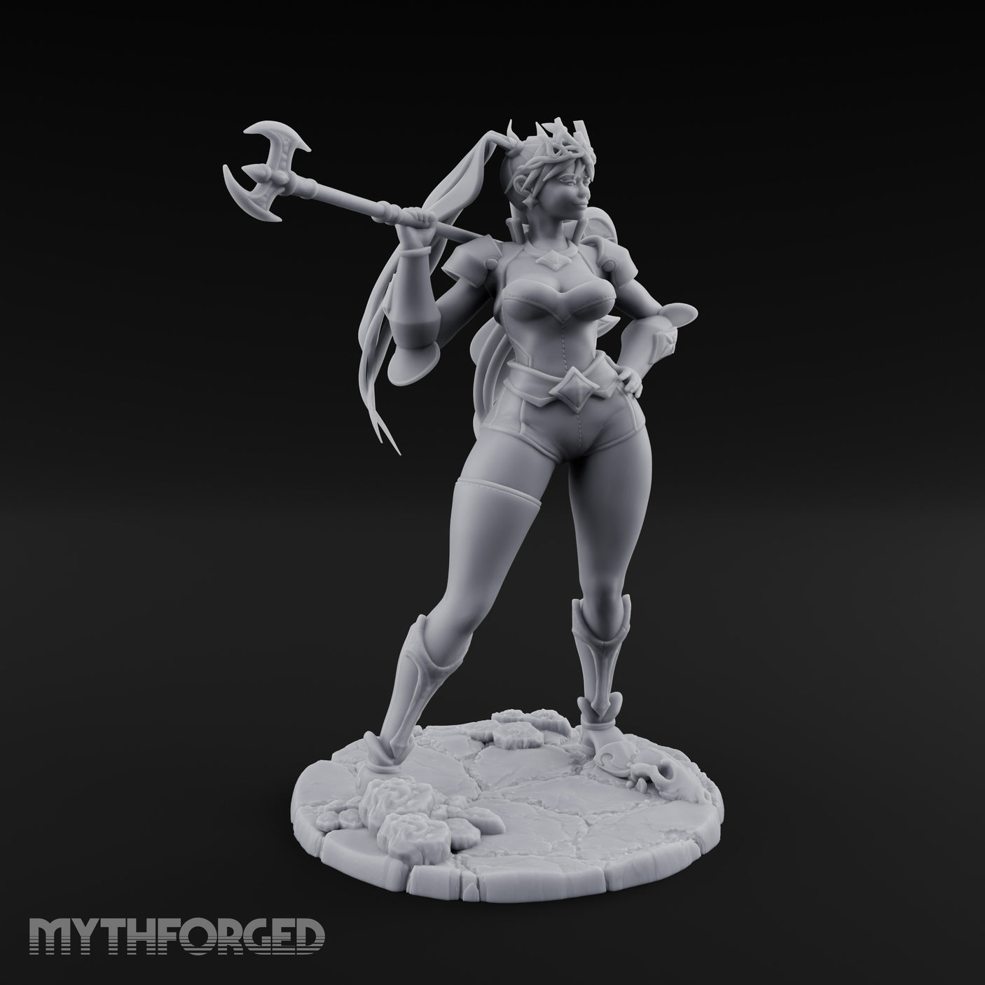 Axe Resting Confidently Human Warrior Miniature for Dungeons and Dragons, Pathfinder or other TTRPGs