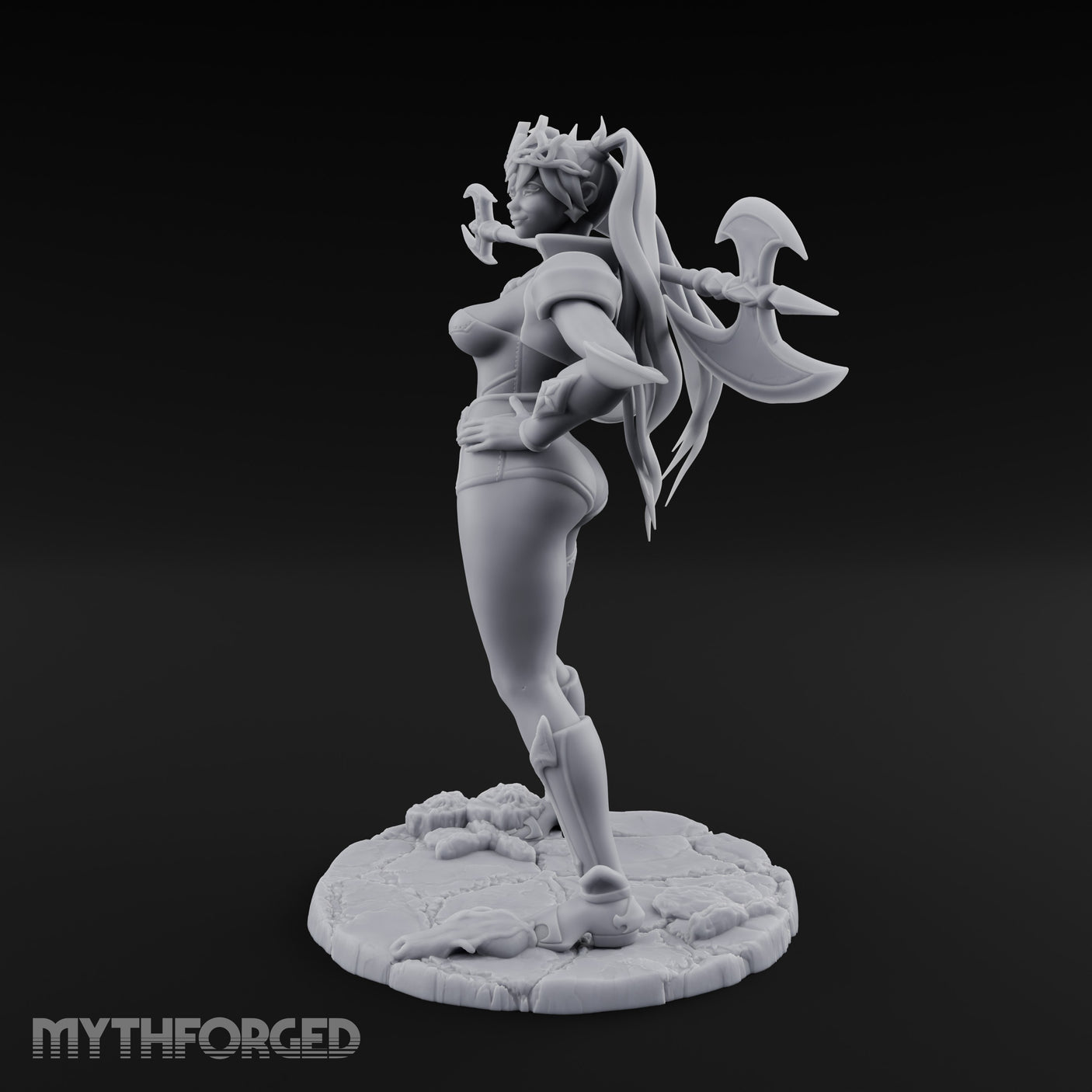 Axe Resting Confidently Human Warrior Miniature for Dungeons and Dragons, Pathfinder or other TTRPGs
