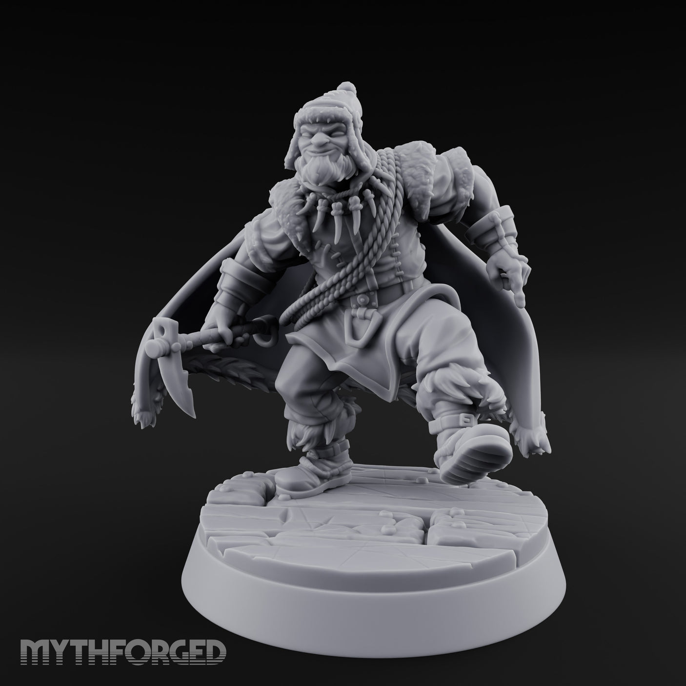 Axe Swinging Climber Miniature for Dungeons and Dragons, Pathfinder or other TTRPGs