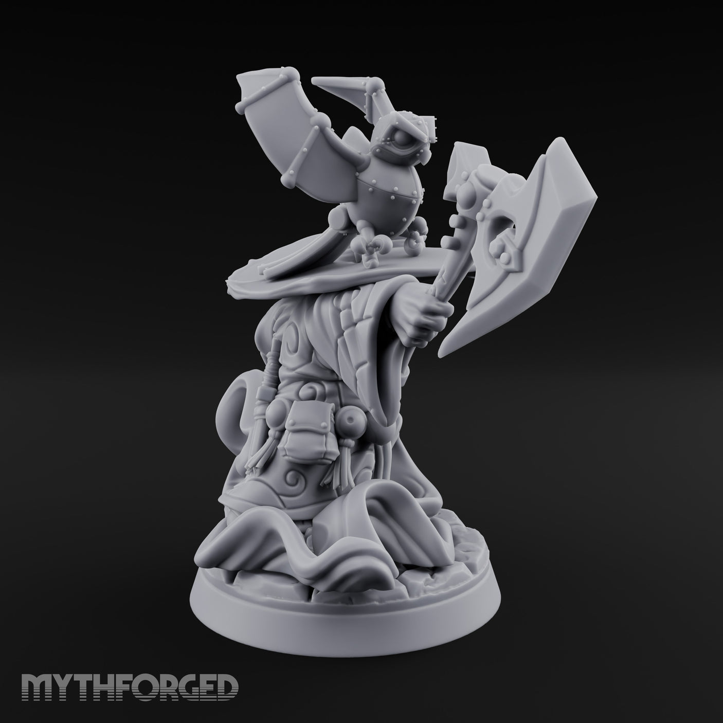 Axe Swinging Familiar Perching Gnome Warlock Miniature for Dungeons and Dragons, Pathfinder or other TTRPGs