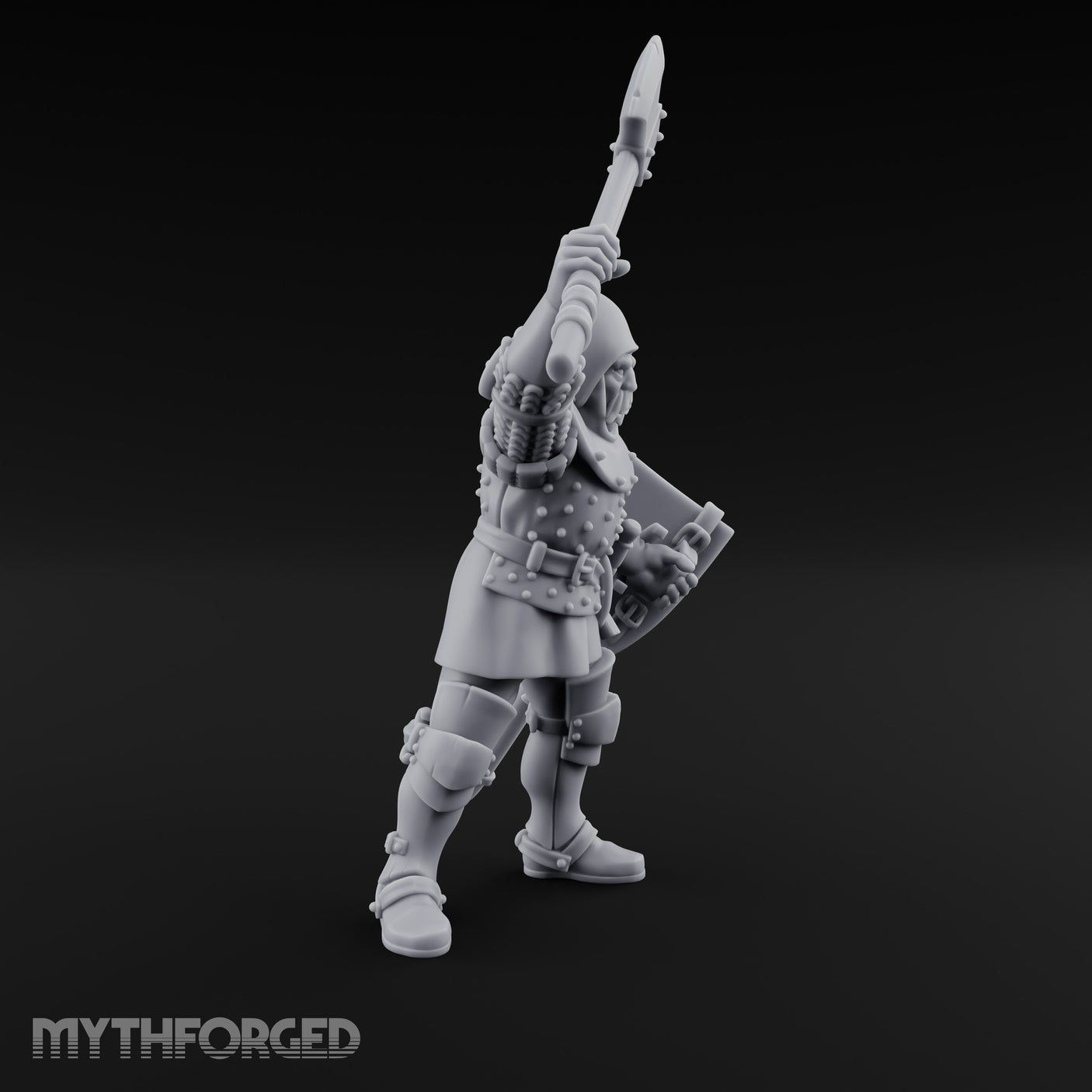 Axe Swinging Yelling Human Captain Miniature for Dungeons and Dragons, Pathfinder or other TTRPGs