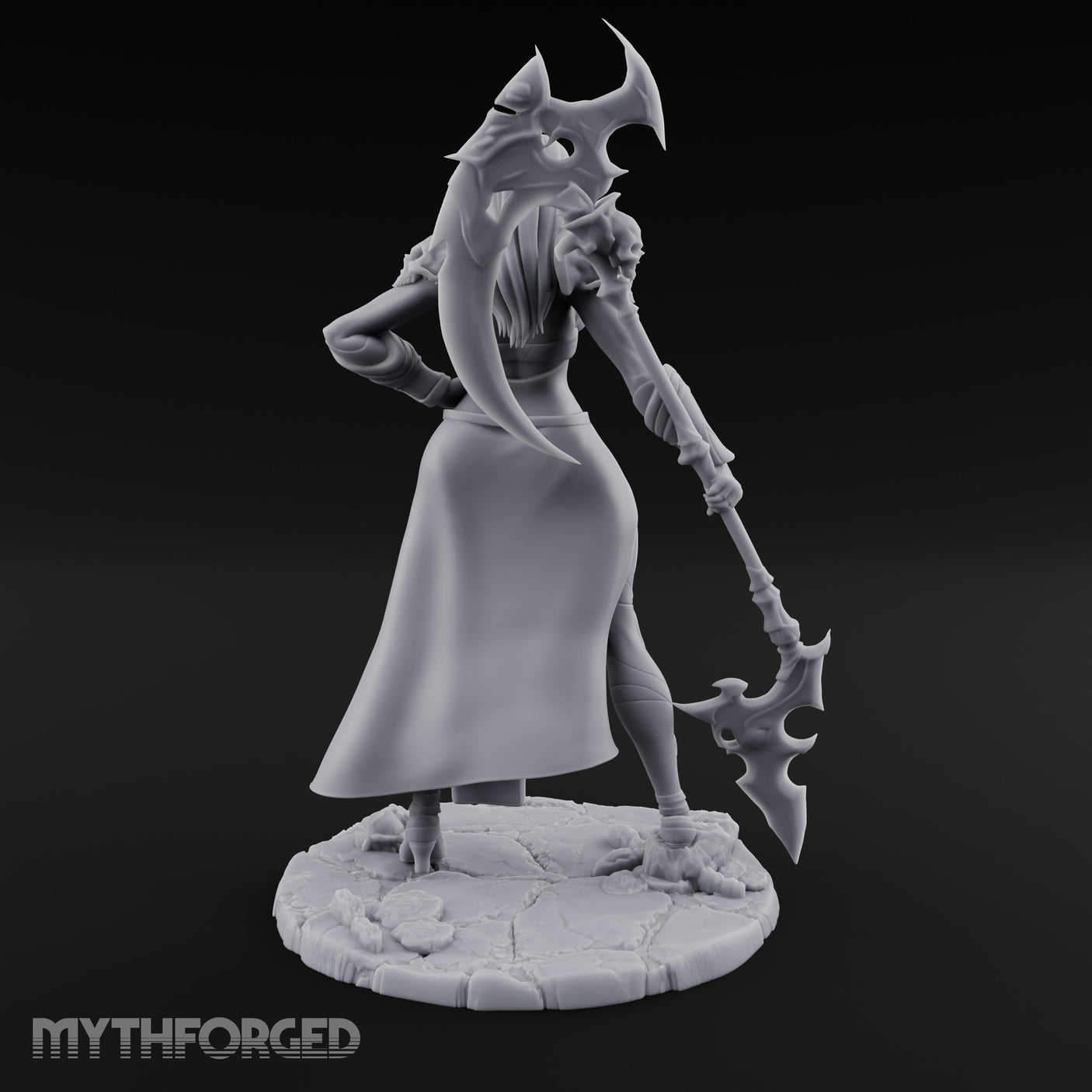 Axe Trailing Hip Cocked Human Warrior Miniature for Dungeons and Dragons, Pathfinder or other TTRPGs