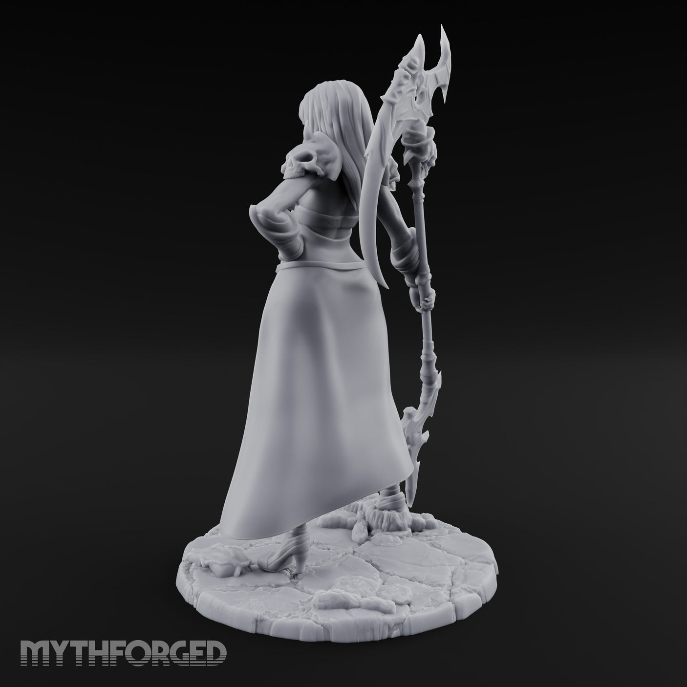 Axe Trailing Hip Cocked Human Warrior Miniature for Dungeons and Dragons, Pathfinder or other TTRPGs