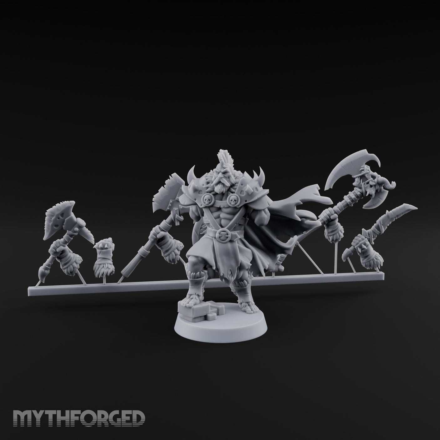 Axe Wielding Human Barbarian Miniature for Dungeons and Dragons, Pathfinder or other TTRPGs