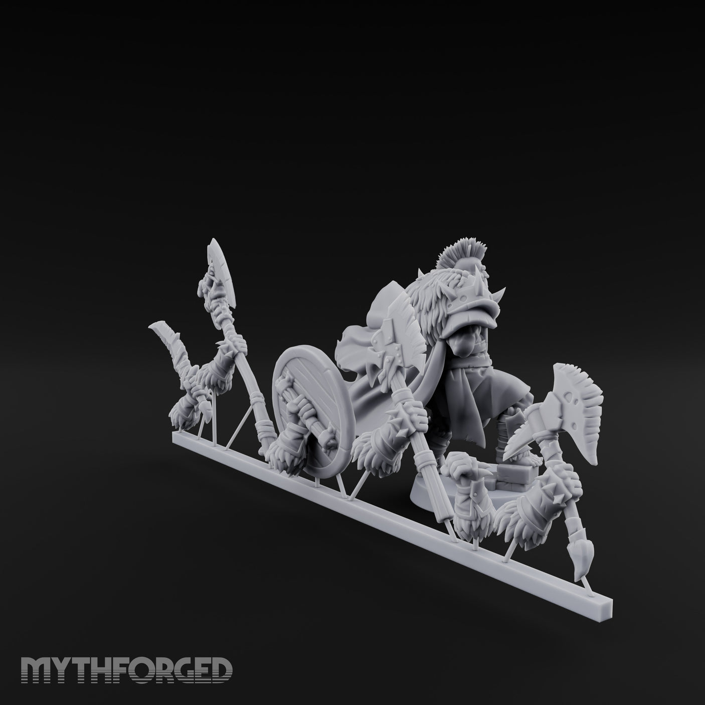 Axe Wielding Human Barbarian Miniature for Dungeons and Dragons, Pathfinder or other TTRPGs