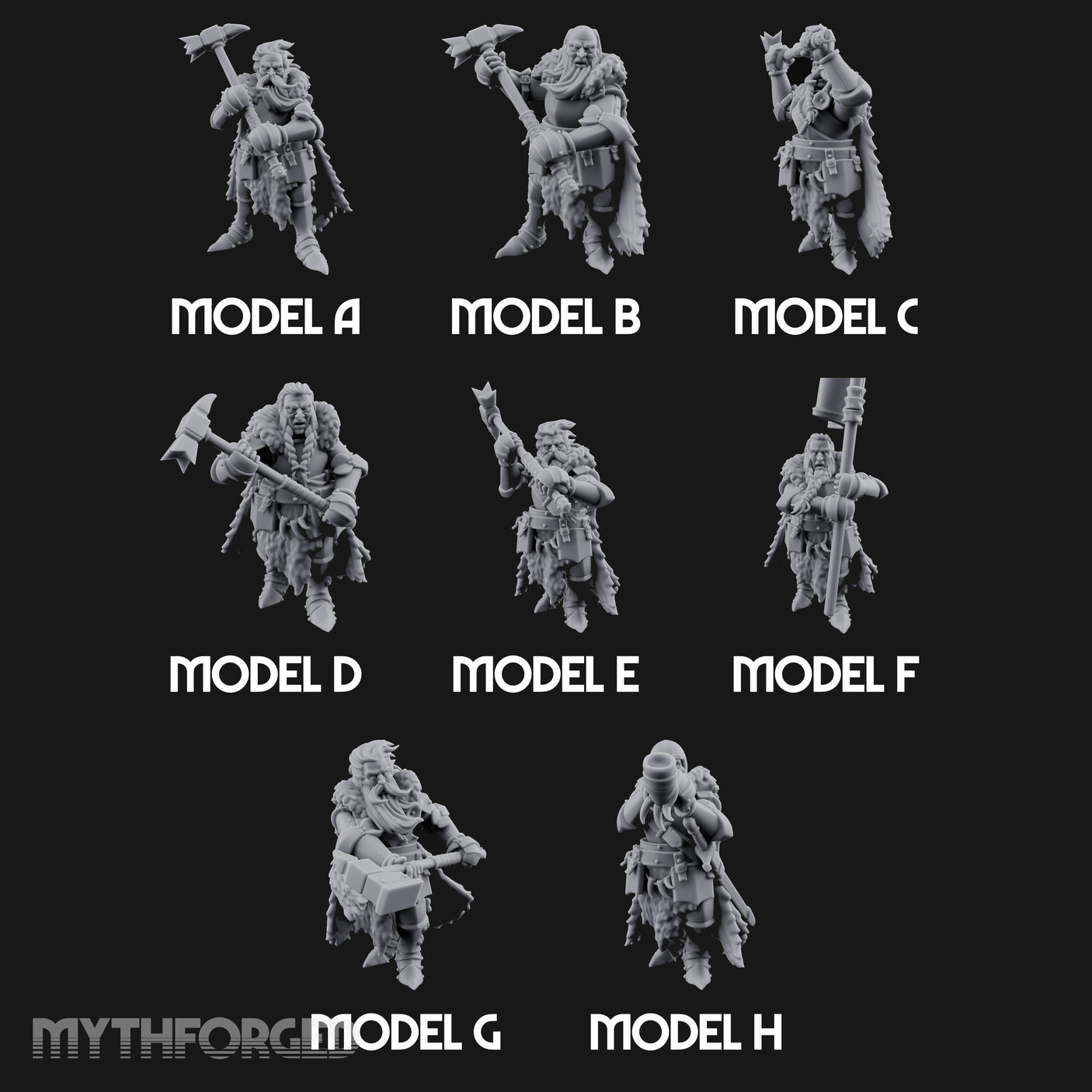 Axe Wielding Ragged Human Marauders Miniature for Dungeons and Dragons, Pathfinder or other TTRPGs