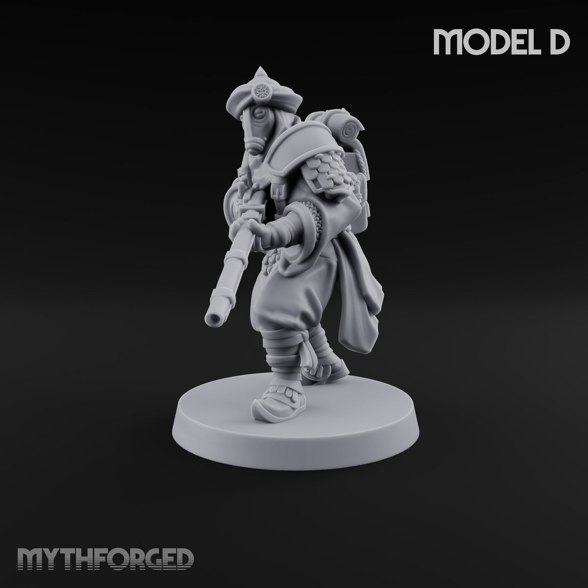 No Breath Breaks Formation Human Gas-Masked Soldier D — Respirator
