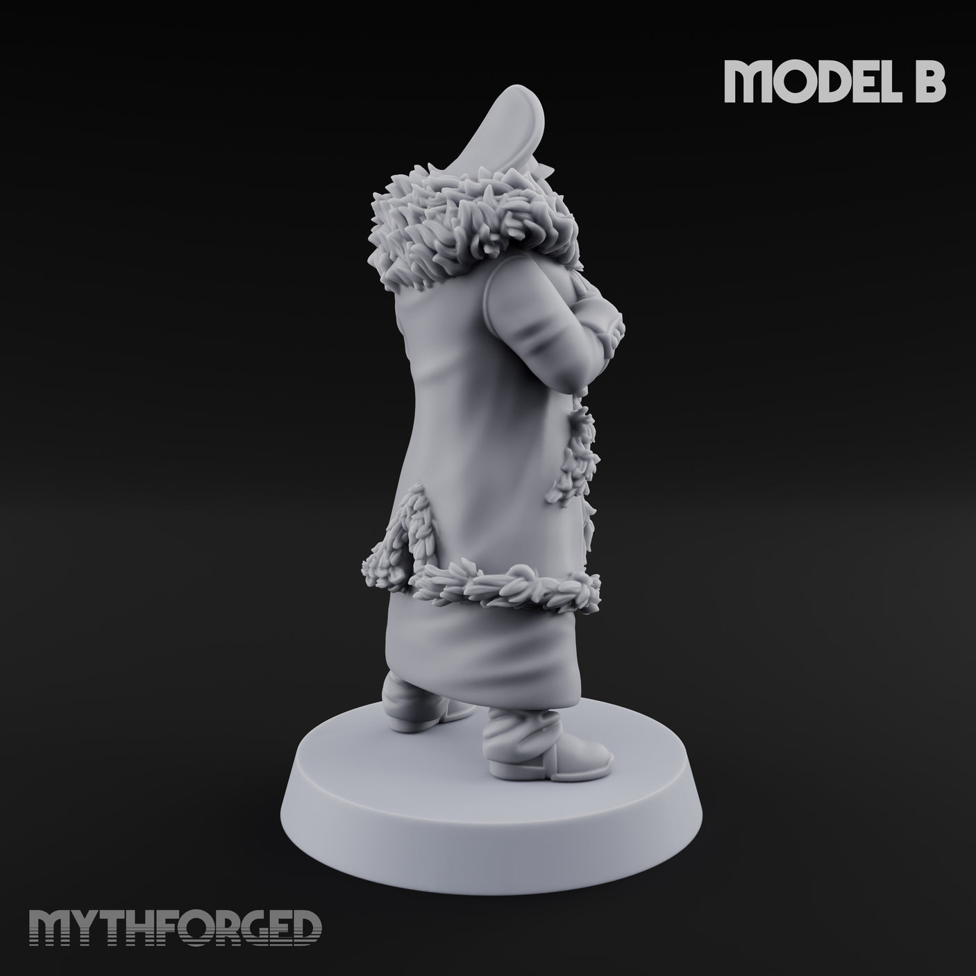 Pistol Toting Fur Lined Skeleton Masked Commissar B Miniature for Dungeons and Dragons, Pathfinder or other TTRPGs