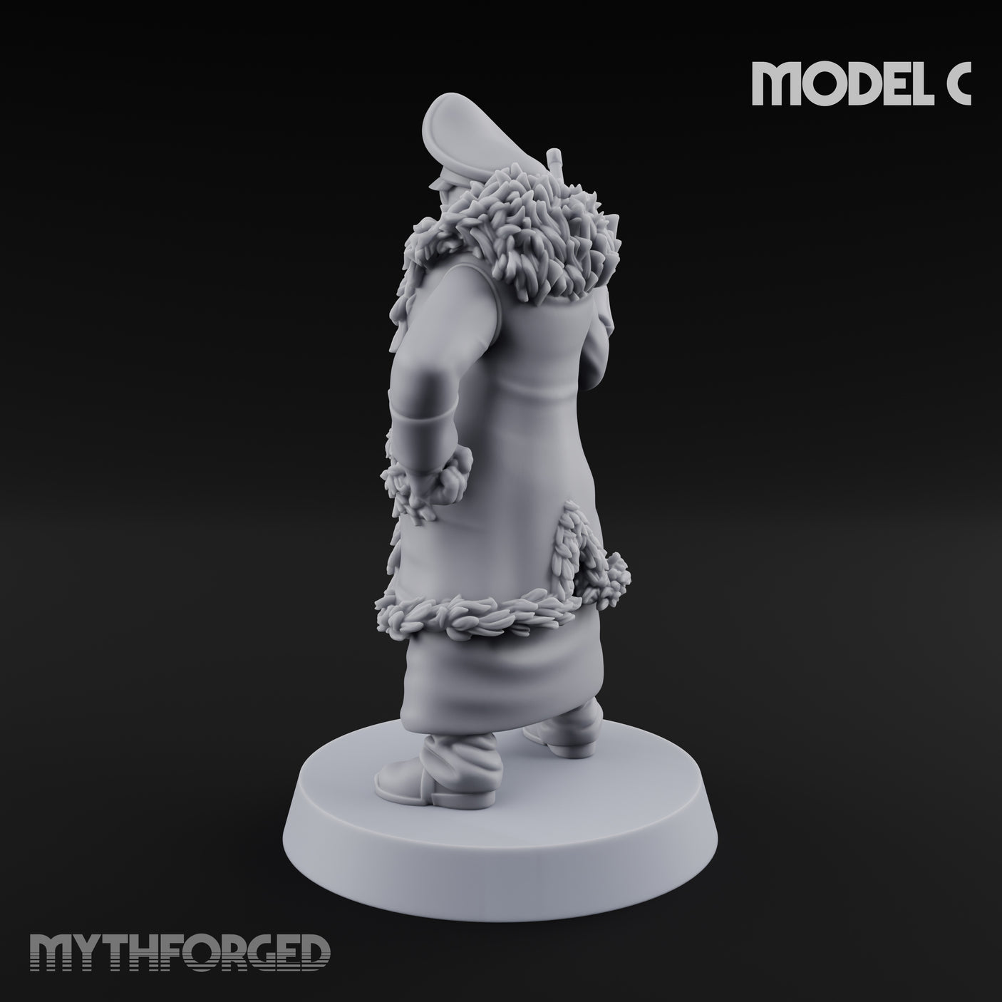 Pistol Toting Fur Lined Skeleton Masked Commissar C Miniature for Dungeons and Dragons, Pathfinder or other TTRPGs