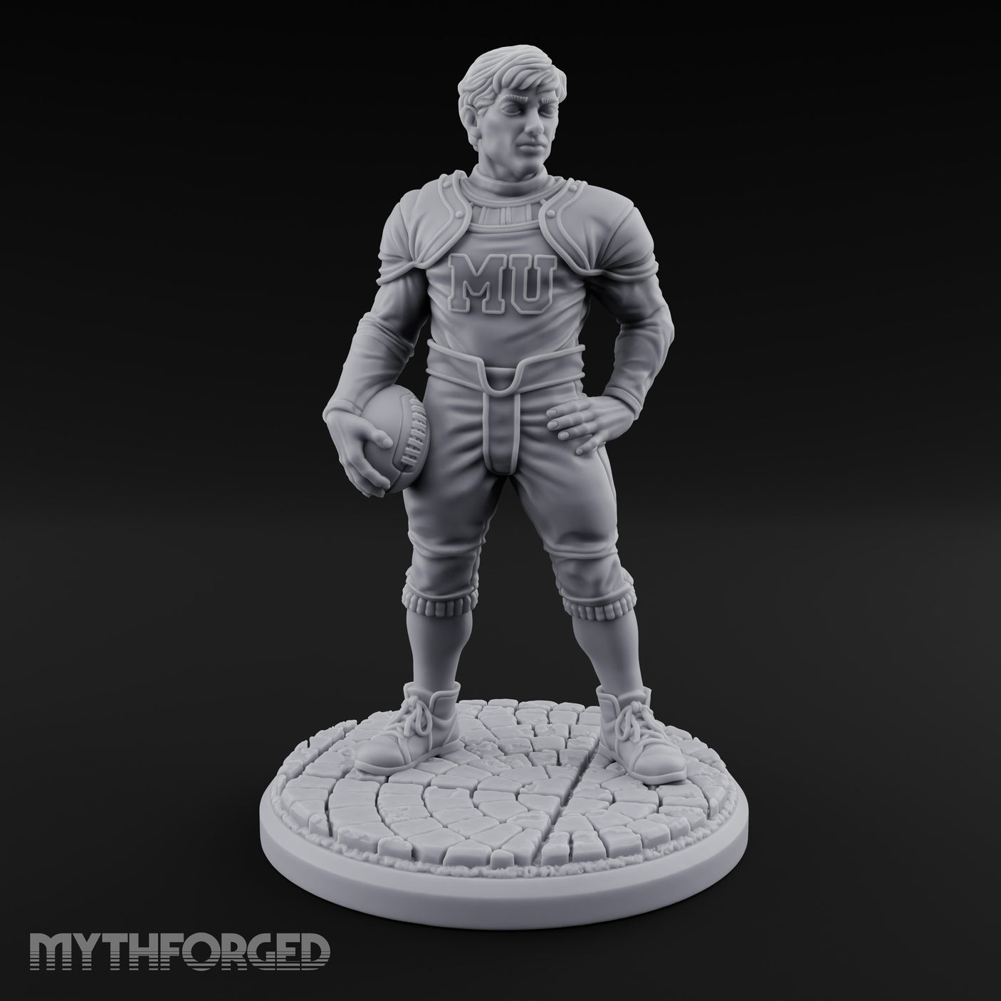 Ball Tucking Human Athlete Miniature for Dungeons and Dragons, Pathfinder or other TTRPGs