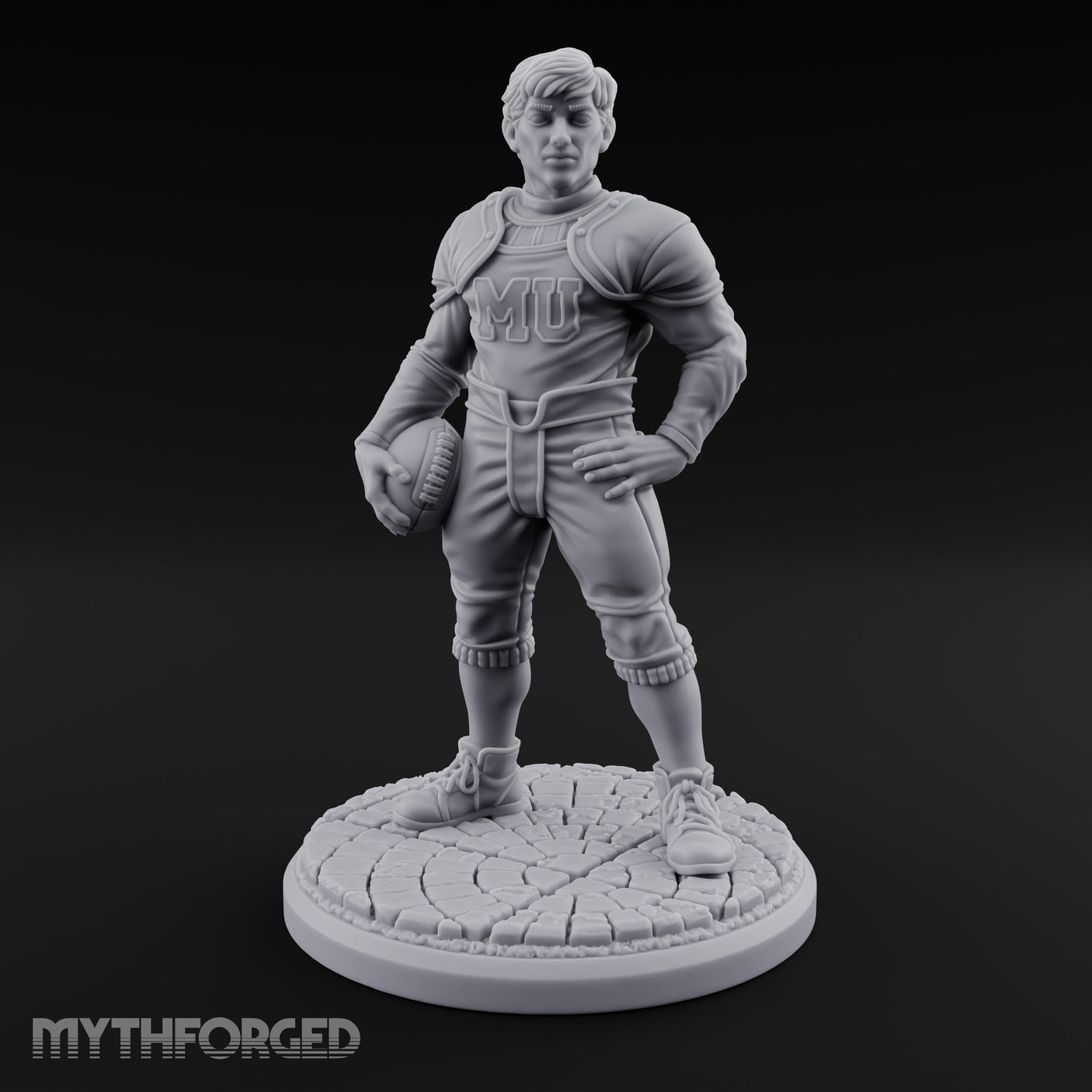 Ball Tucking Human Athlete Miniature for Dungeons and Dragons, Pathfinder or other TTRPGs