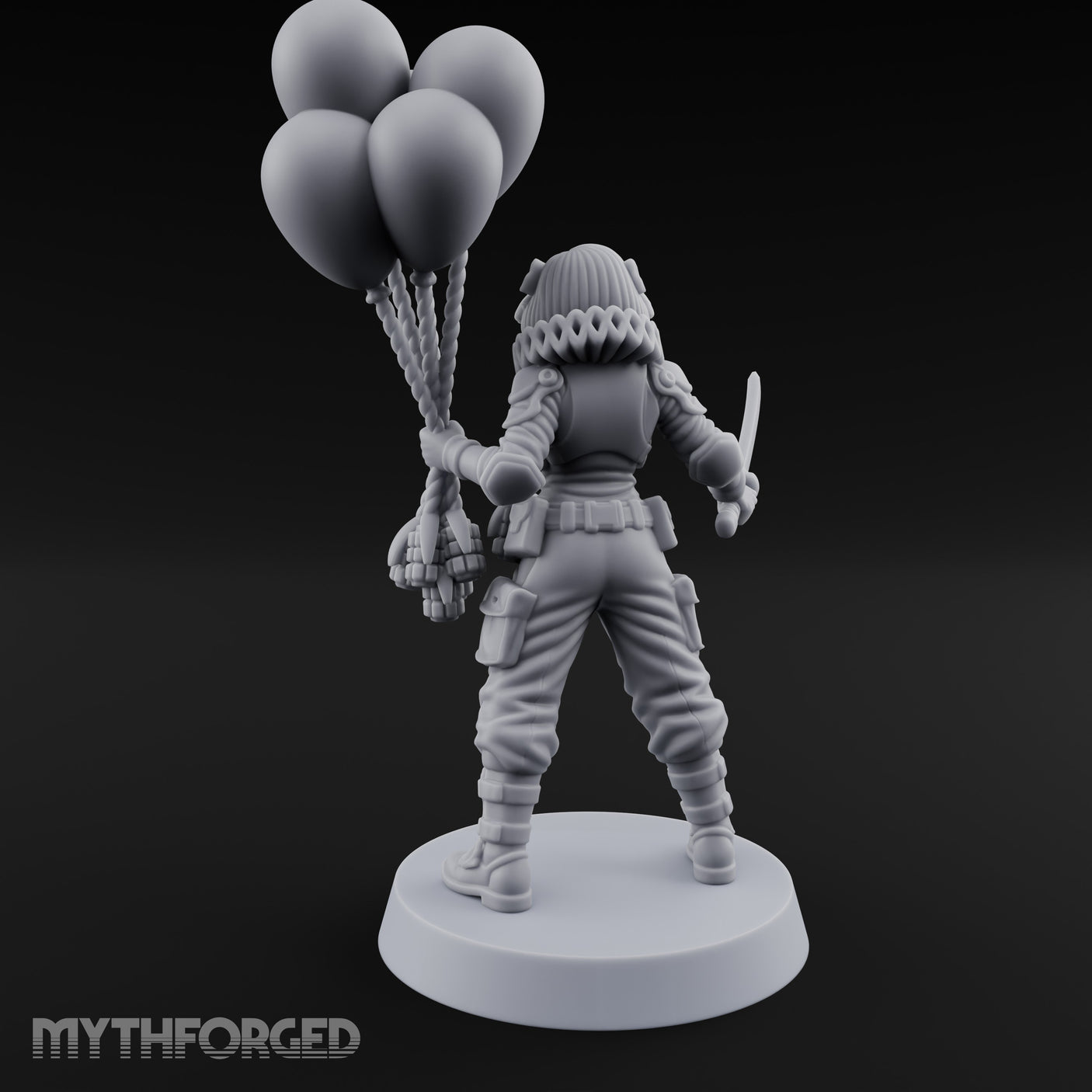 Balloon Clutching Clown Masked Villain Miniature for Dungeons and Dragons, Pathfinder or other TTRPGs