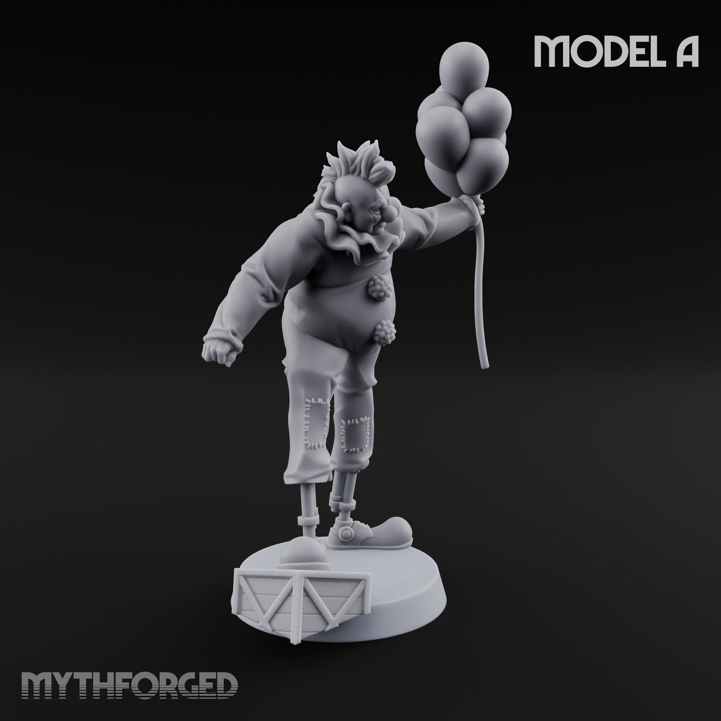 Balloon Twisting Clown Villain A Miniature for Dungeons and Dragons, Pathfinder or other TTRPGs