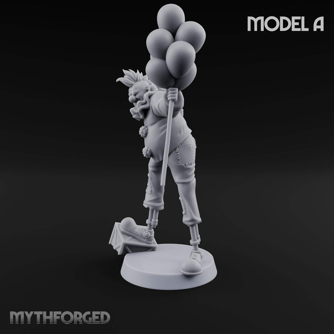 Balloon Twisting Clown Villain A Miniature for Dungeons and Dragons, Pathfinder or other TTRPGs