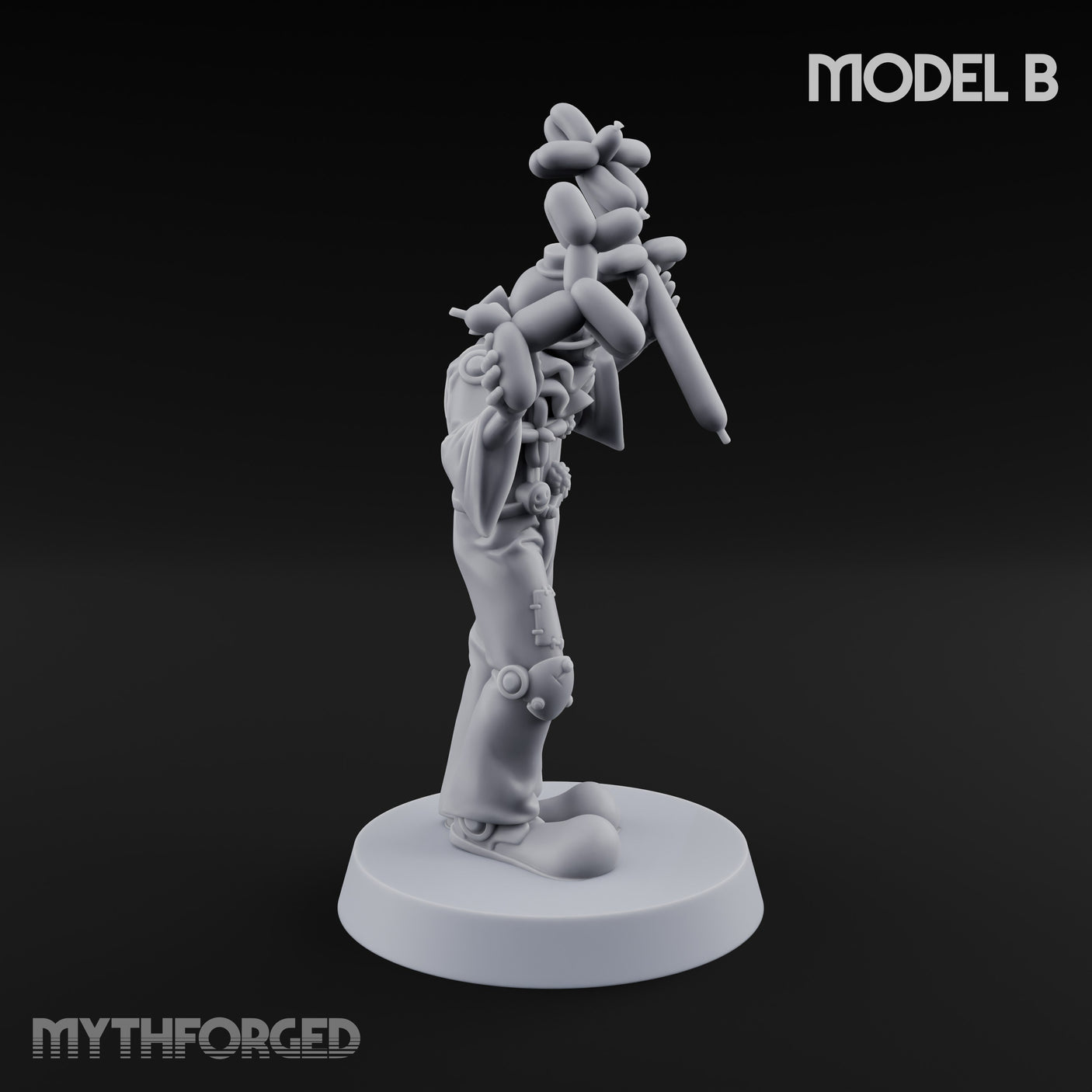 Balloon Twisting Clown Villain B Miniature for Dungeons and Dragons, Pathfinder or other TTRPGs