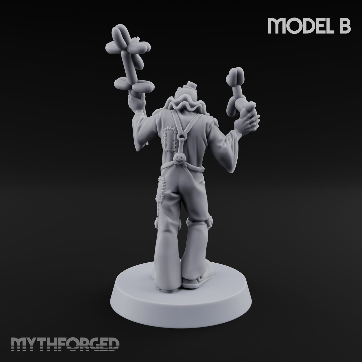 Balloon Twisting Clown Villain B Miniature for Dungeons and Dragons, Pathfinder or other TTRPGs