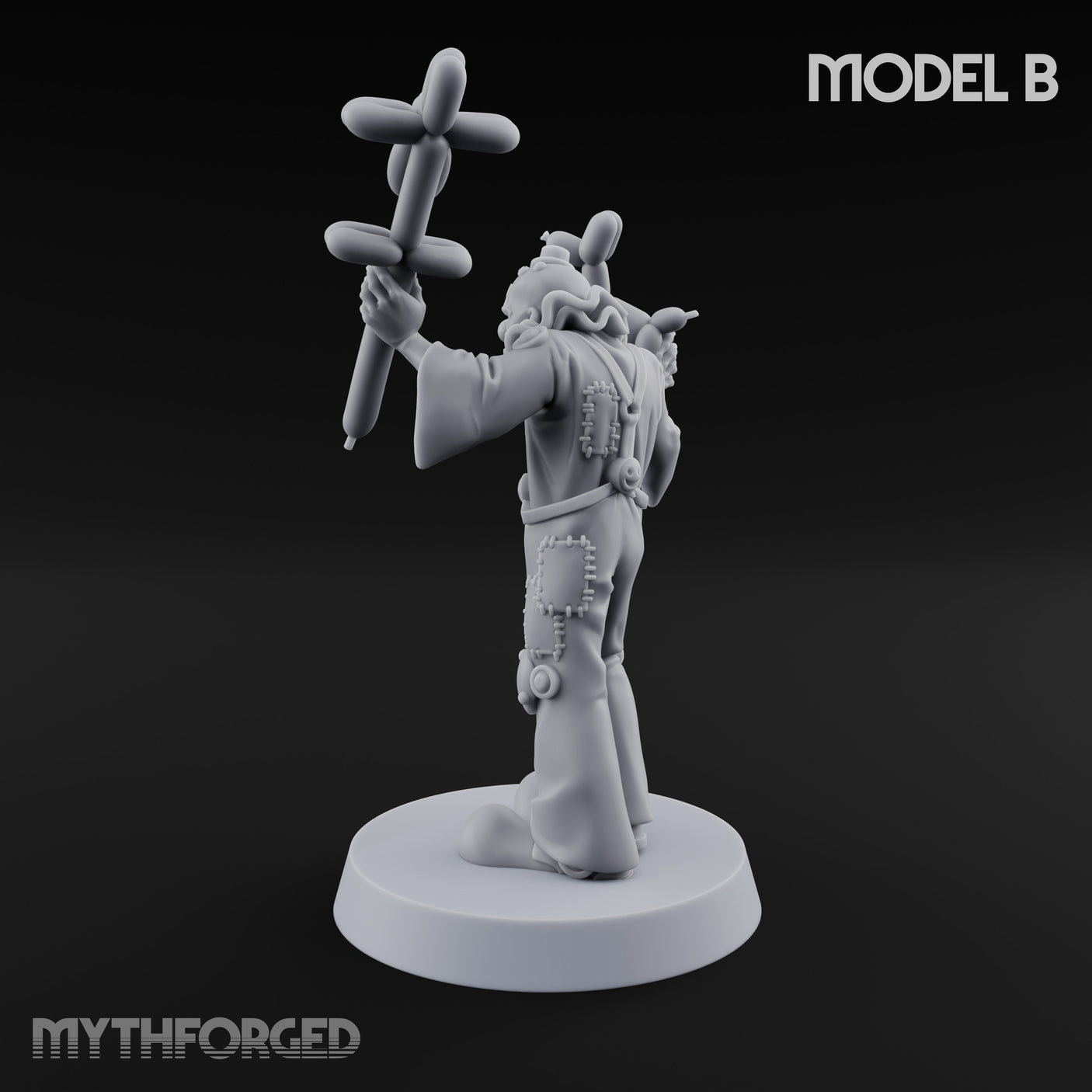 Balloon Twisting Clown Villain B Miniature for Dungeons and Dragons, Pathfinder or other TTRPGs