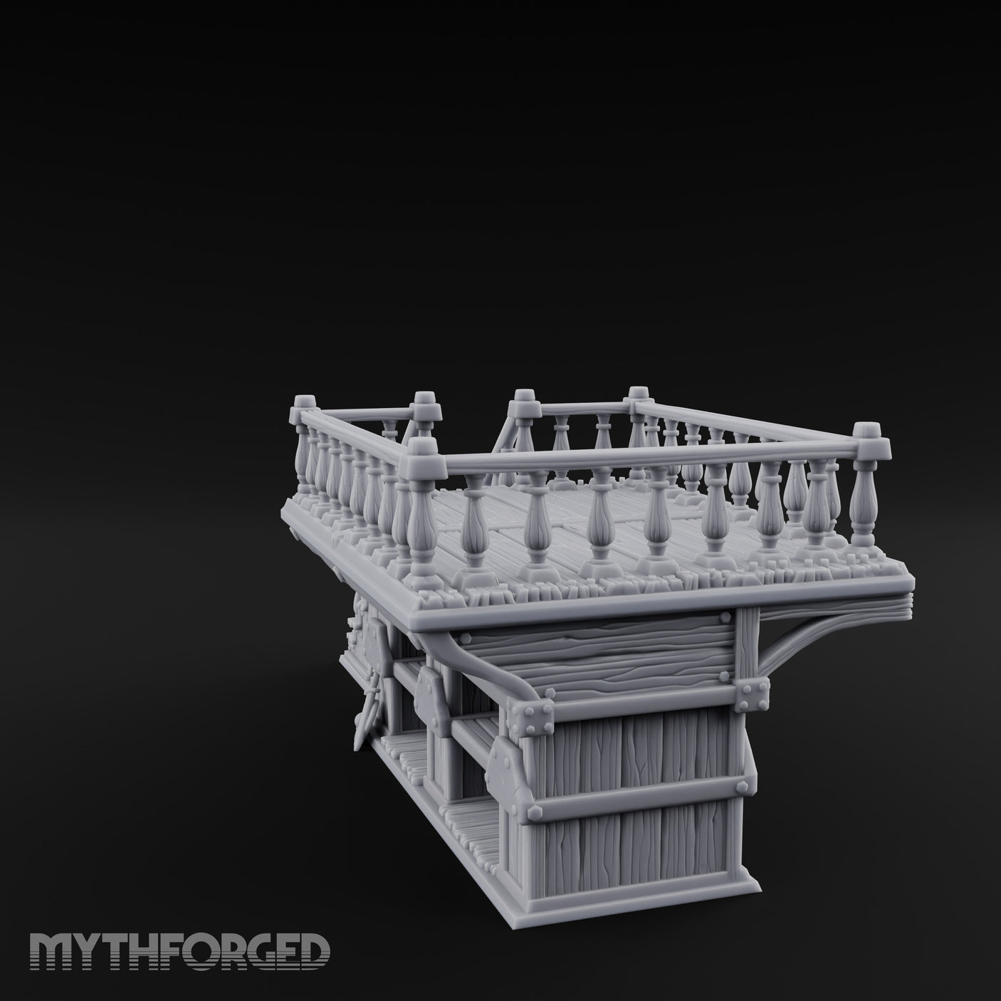 Baluster-Railed Plank-Supported Tavern Staircase Landing gallery 4