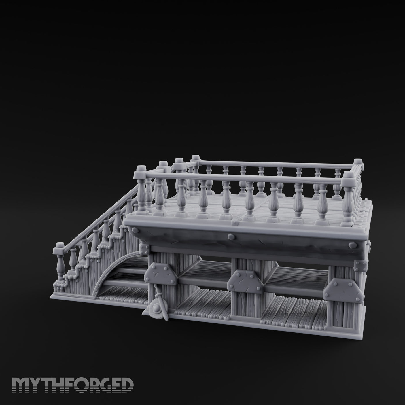 Baluster-Railed Plank-Supported Tavern Staircase Landing gallery 5
