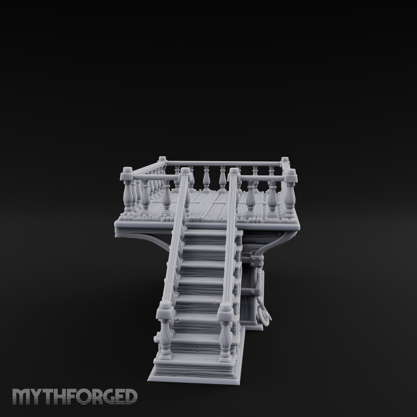 Baluster-Railed Plank-Supported Tavern Staircase Landing gallery 7